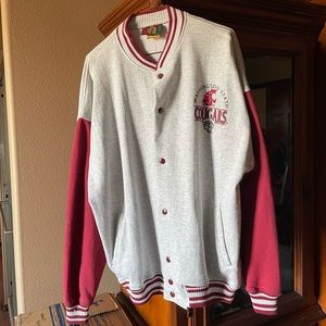 Collegiate WSU button cardigan.